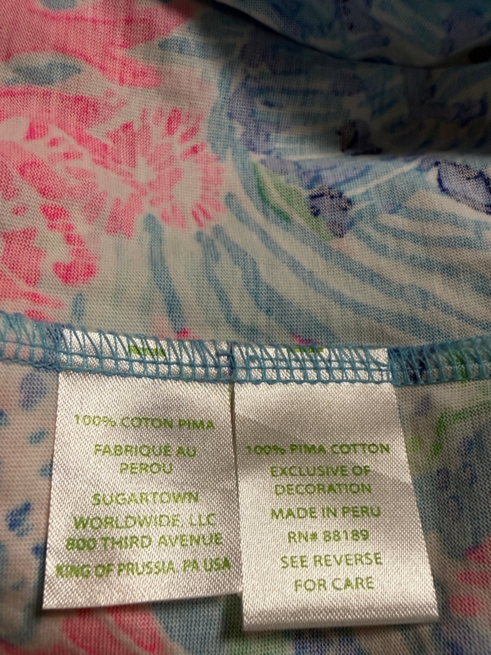 Lilly Pulitzer Brewster Shift Blue Tropical Print Dress with White Lace Trim - Picture 8 of 10